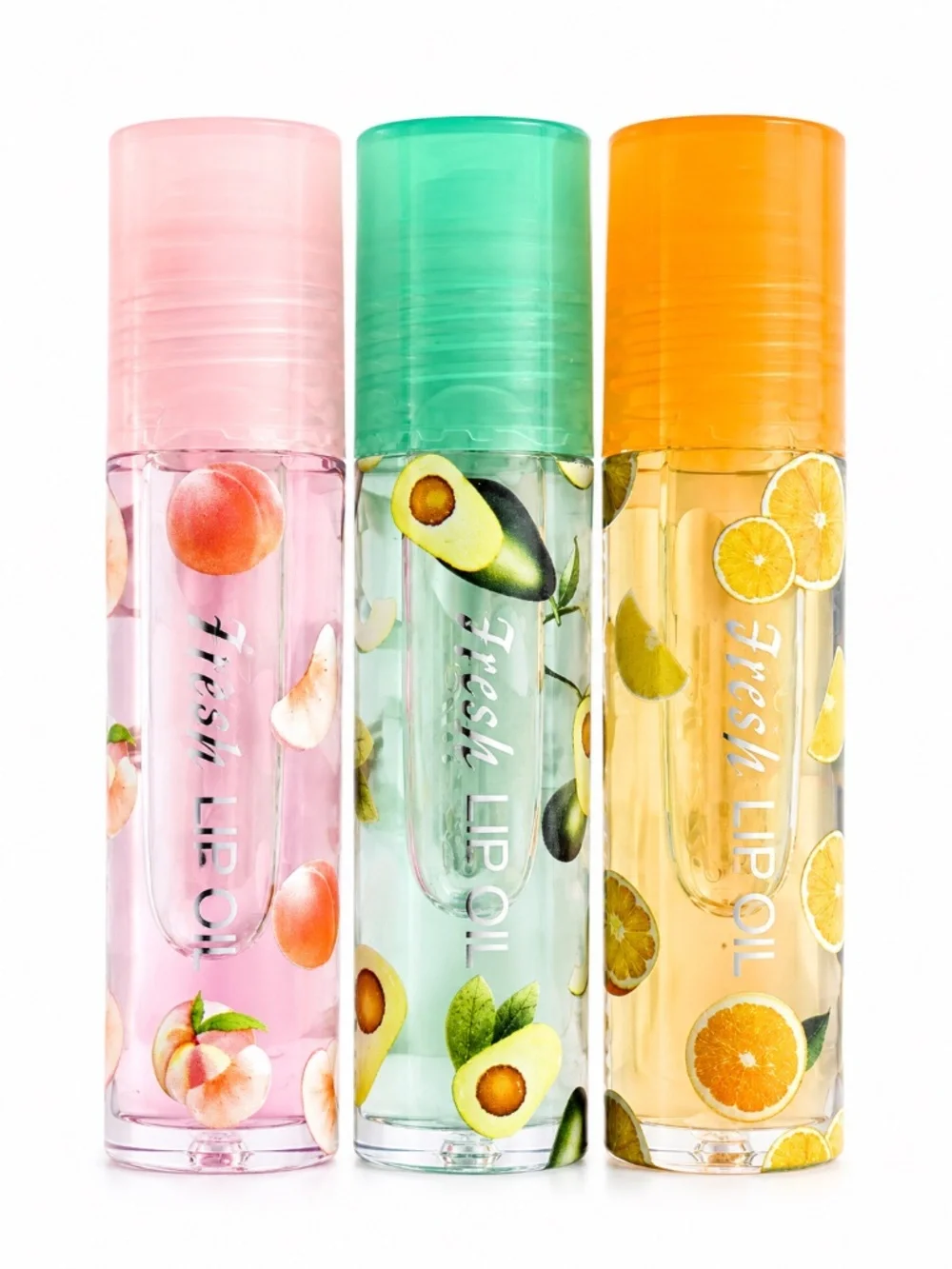 3PC. Clear Fruit Roll-On Lip Oil Set • Hydrating Gloss NEW